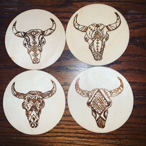 Cow skull coasters!